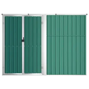 Berkfield Garden Tool Shed Green 225x89x161 cm Galvanised Steel