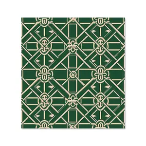 Green Lattice Design Premium Glass Kitchen Splashback W700mm x H750mm