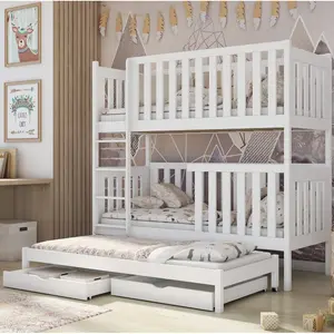 Hirschman Single (3 ') Bunk Bed with Drawers White