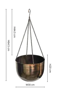 Indoor Mayfair Mocha Hanging Planter H21Cm D30Cm