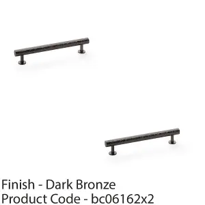 2 PACK - Hammered T Bar Pull Handle - Dark Bronze - 160mm Centres SOLID BRASS Drawer