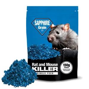 Rat Poison Bait Grains Mouse Bait Sachets Rodent Repellent Grain Bait Sachets Mouse Poison Grain Rodent Control 150g (6x25g pouch)