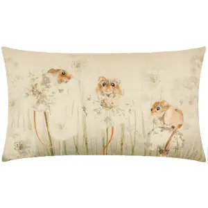 Evans Lichfield Bramble Mice Printed Feather Rich Cushion