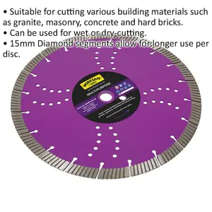 Versatile 300mm Wet & Dry Diamond Cutting Disc for Building Materials