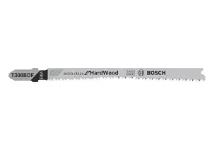 BOSCH T308BOF Extra-Clean for Hard Wood Jigsaw Blades (3/Pack) (To Fit: Bosch PST, GST, EasySaw & UniversalSaw Jigsaw Models)