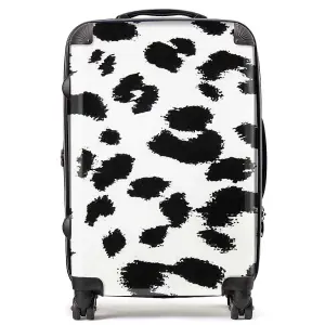 Black Leopard Print Suitcase - Medium