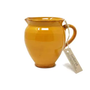 Selena Glazed Hand Dipped Kitchen Dining Small Belly Pourer Jug Orange 0.5L