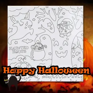 Halloween Canvas Craft Accessory Halloween Party, Trick or Treat 25cm Witch