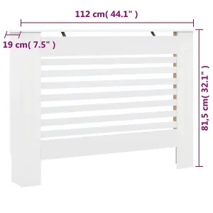 Berkfield Radiator Covers 2 pcs White 112x19x81.5 cm MDF