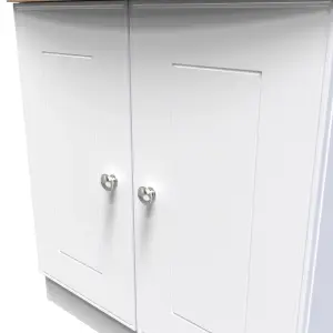 Albert 2 Door Cabinet in White Ash & Oak (Ready Assembled)