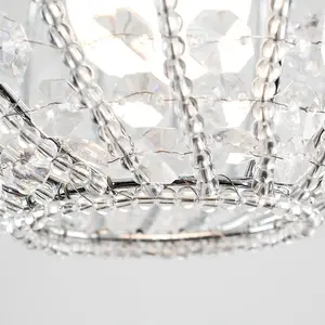 ValueLights Modern Ornate Design Round Ceiling Pendant Shade With Clear Acrylic Jewels