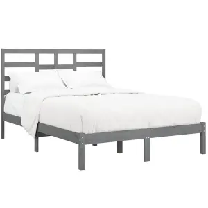 Berkfield Bed Frame Grey Solid Wood 120x200 cm