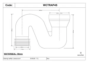 McAlpine WCTRAP4S 50mm Water Seal Pushfit 'S' Trap