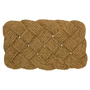 JVL Eco Friendly Woven Rope Coir Scraper Doormat 45x75cm