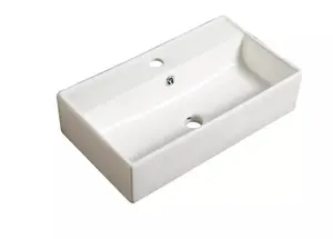 Bathroom Wash Sink Basin Wall Hung Rectangular Ceramic Countertop White 550mm