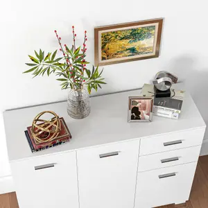 HOMCOM Modern Sideboard Kitchen Storage Cabinet with 2 Drawers and Shelves