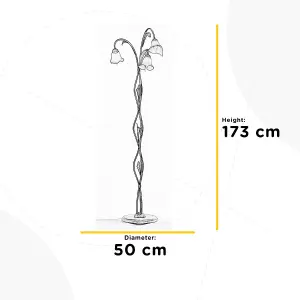 Luminosa Lucrezia 3 Light Multi Arm Floor Lamp, Ivory