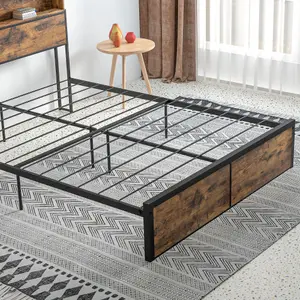 HOMCOM 5.2FT King Bed Frame with Storage Headboard and Under Bed Storage