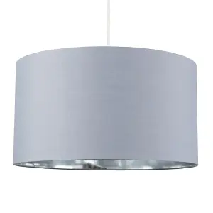 ValueLights Reni Grey and Chrome X-Large Ceiling Pendant Light Shade