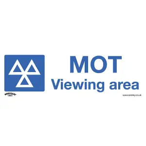 10 Pack of Durable MOT Viewing Area Health and Safety Signs - 300 x 100mm