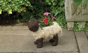 Rattan Sheep Flower Garden Planter