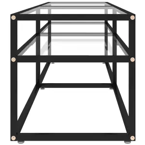 Berkfield TV Cabinet Transparent 160x40x40.5 cm Tempered Glass