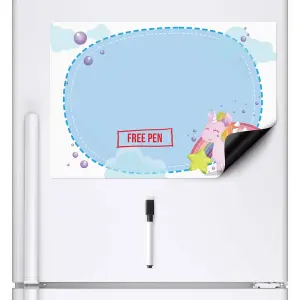 Unicorn Fridge Planner Magnetic Weekly Planner Memo Whiteboard with Marker A3