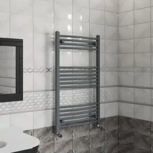 Right Radiators 1000x600 mm Curved Heated Towel Rail Radiator Bathroom Ladder Warmer Anthracite