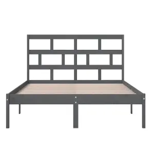 Berkfield Bed Frame Grey Solid Wood Pine 120x200 cm