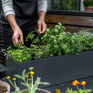 70cm Zinc Galvanised Matte Grey Trough Planter