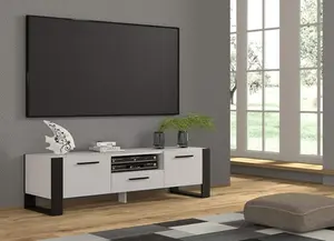 Modern Nuka TV Cabinet in White Matt W1600mm x H480mm x D430mm