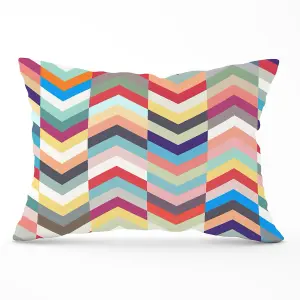 Geometric Multi Colored Chevron Pattern Cushions 33cm x 48cm