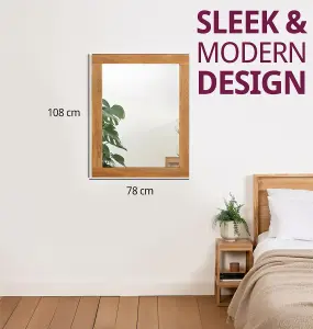 Hallowood Furniture Waverly Oak - Oak Framed Mirror (MIR1080)