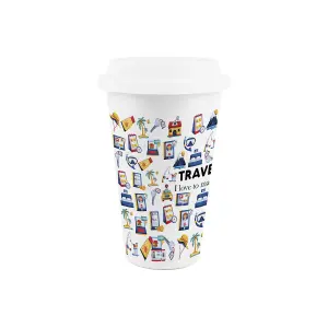 Travel Agent Ceramic Travel Mug - Novelty Holiday Sales Gifts/Presents - Double-Walled Insulated Drinks Flask Cup