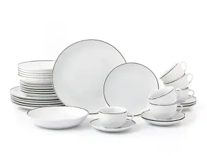 30pc Platinum Trimmed Band Dinner Set