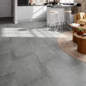 GoodHome Classy Grey Concrete effect Composite Click flooring, 1.95m²