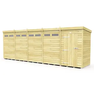 20 x 4 Feet Pent Security Shed - Single Door - Wood - L118 x W589 x H201 cm