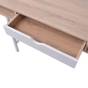 Berkfield Desk with 1 Drawer Oak and White