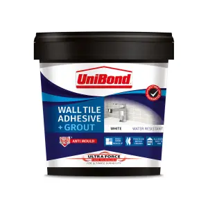 UniBond UltraForce Ready mixed Ice white Wall tile Adhesive & grout, 1.38kg