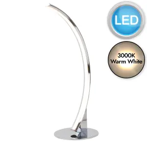 First Choice Lighting Polished Chrome LED Arc Table Lamp