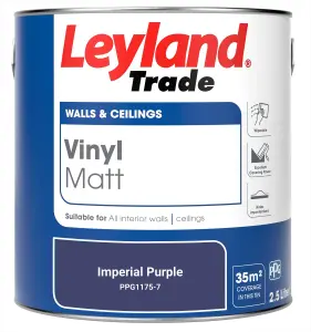 Leyland Trade Vinyl Matt Walls & Ceilings Emulsion Paint Imperial Purple (PPG1175-7) 2.5L