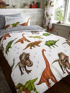 Rawrsome Dinosaur Single Duvet Cover and Pillowcase Set