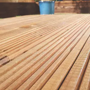 Value Brown Softwood Deck board (L)1.8m (W)120mm (T)24mm, Pack of 5