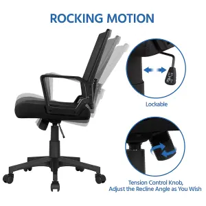 Yaheetech Swivel Mid-back Mesh Office Chair - Black