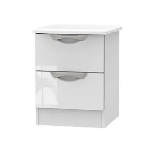 Chelsea Ready assembled Gloss white MDF 2 Drawer Chest of drawers (H)505mm (W)395mm (D)415mm