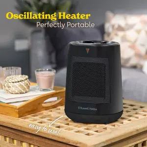 Russell Hobbs RHFH1008B 2kW Oscillating Ceramic Heater in Black