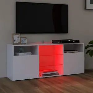 Berkfield TV Cabinet with LED Lights White 120x30x50 cm