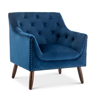 Velvet Blue Franca Accent Chair