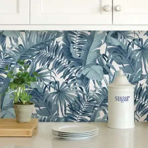 NuWallpaper NUS3148 Maui Peel & Stick Wallpaper, Blue