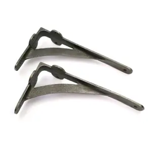 Oakcrafts -Pair of Antique Cast Iron Gallows Shelf Brackets - 200mm x 100mm